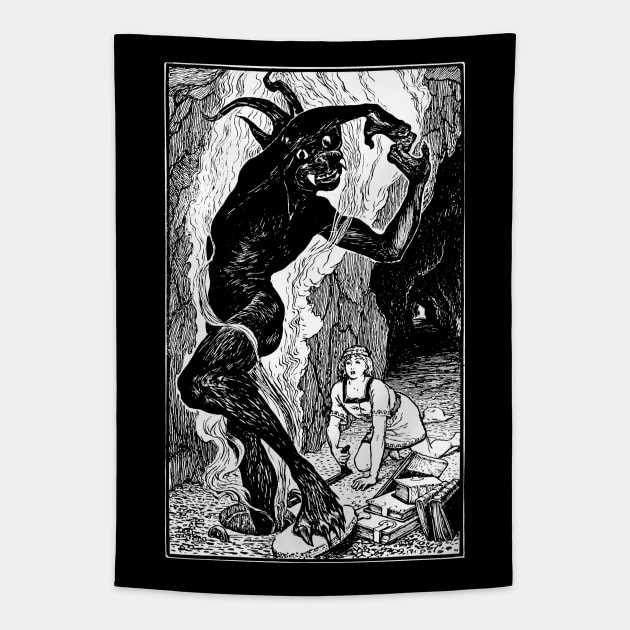 Dancing devil and the maiden Tapestry by TORVENIUS