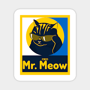 CEO Mr. Meow Cat Magnet