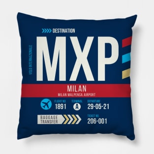 Milan (MXP) Airport Code Baggage Tag Pillow