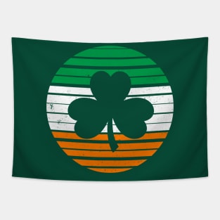 Vintage Shamrock Silhouette - Flag - St. Patricks Day Tapestry