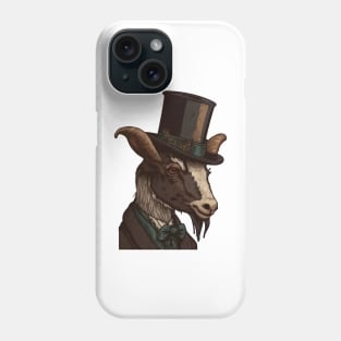 Goat wearing top hat Phone Case