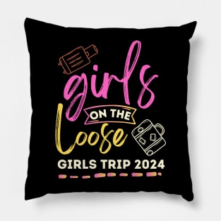 Girls On The Loose, Girls Trip Travel 2024 BBF Vacation Pillow