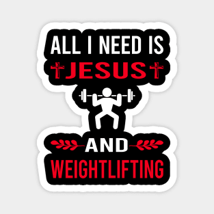 I Need Jesus And Weightlifting Lifting Magnet