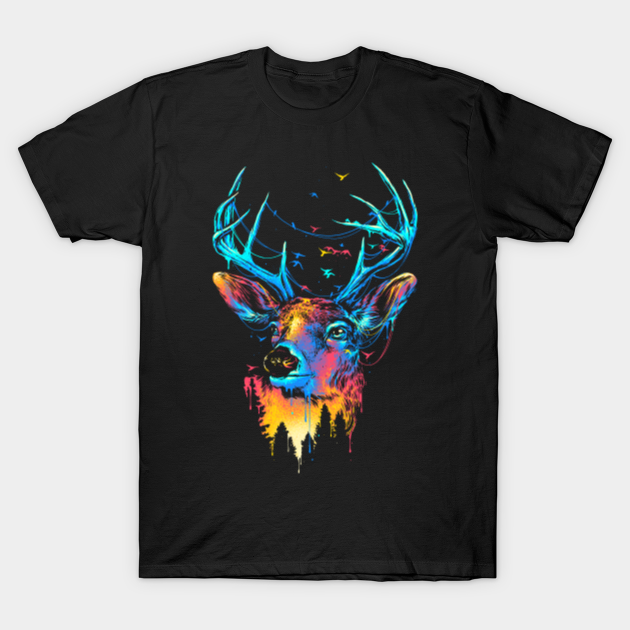 Colorful Deer - Deer - T-Shirt