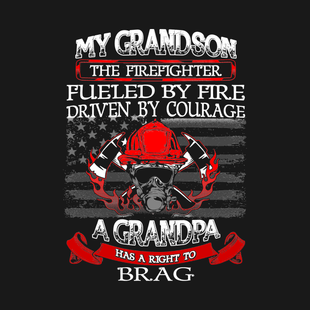 Discover Proud Grandpa of a Firefighter Grandson Apparel Tshirts - Firefighter - T-Shirt