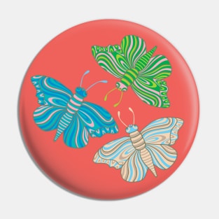 BOHO BUTTERFLIES with Retro Groovy Hippie Psychedelic Wings - UnBlink Studio by Jackie Tahara Pin