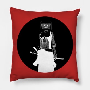 Cyber samurai BW II Pillow