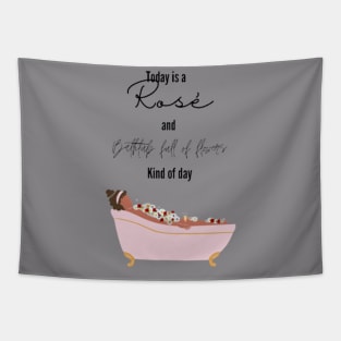 Rosé flowers bathtub relaxation Tapestry