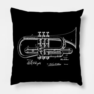 Valve Musical Instrument Vintage Patent Drawing Pillow