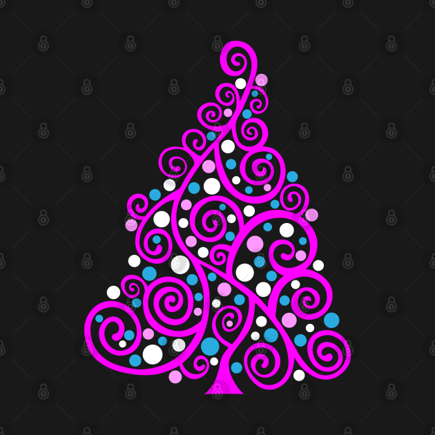 Doodle Christmas Tree - Barbie Style Colors, by Designs by Darrin