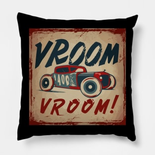 Vintage Sign hot Rod vroom Pillow