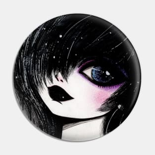 Cute Goth Girl Pin