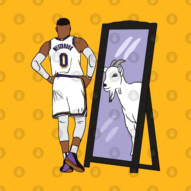 Russell Westbrook Mirror GOAT (LAL) by rattraptees