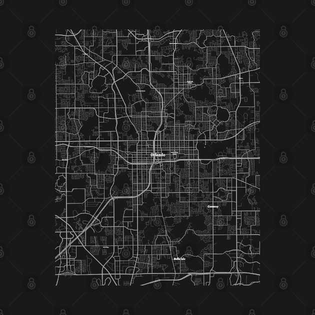 4K Orlando Florida USA Map | HD Orlando Florida USA Map | Black And White Map Of Orlando Florida United States Of America by benayache