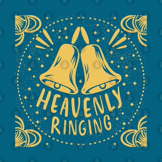 Heavenly Ringing For Handbell Ringers Choir Blue Background by SubtleSplit