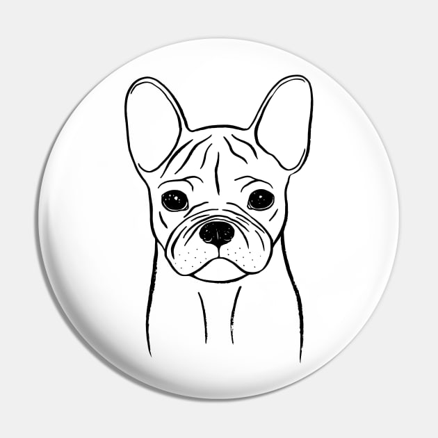 French Bulldog (Black and White) Pin by illucalliart
