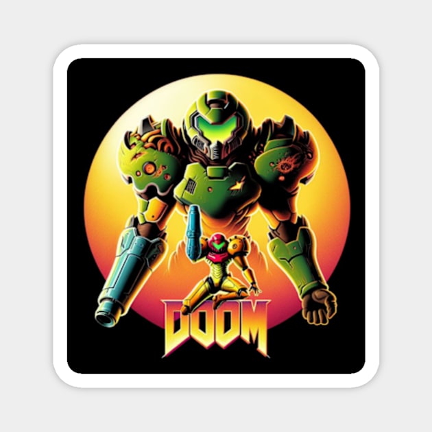 Doom and Metroid fusion Magnet by The Doom Guy