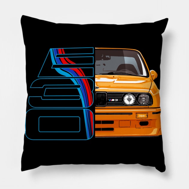 BMW M3 E30 Classic Pillow by Tronyx79