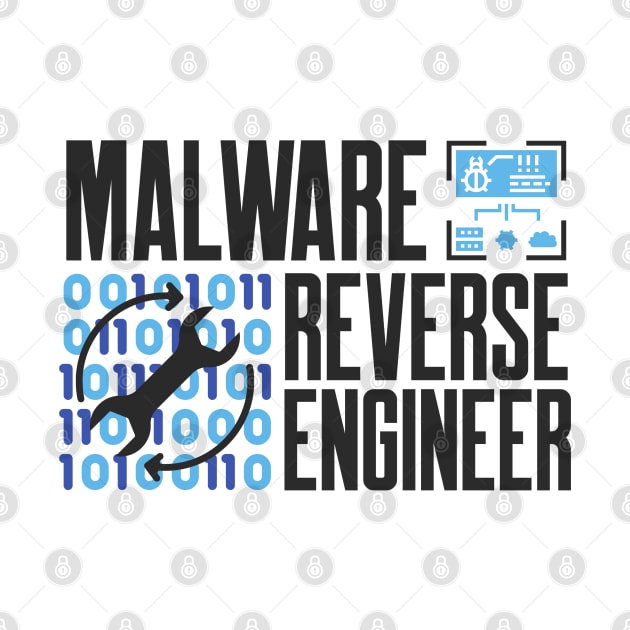 Cybersecurity Malware Reverse Engineer Icons Blue by FSEstyle