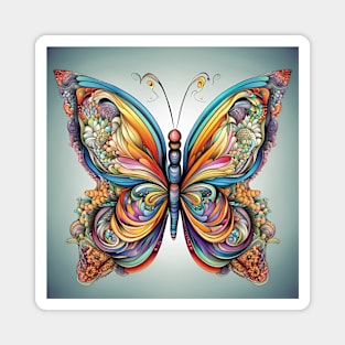 Line Art Butterfly Magnet