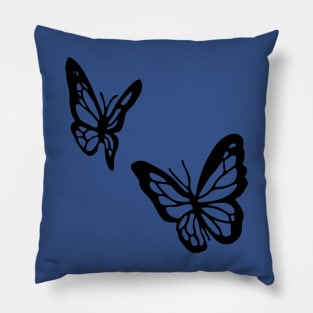 black and white butterfly 2 Pillow