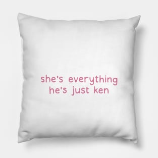 He's Just Ken. Barbie Movie. Pink Pillow