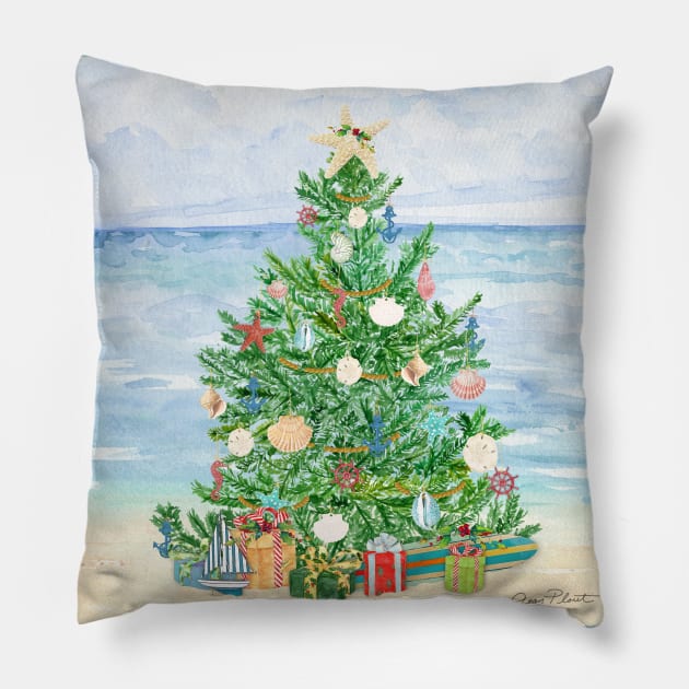 Coastal Christmas B Pillow by Jean Plout Designs