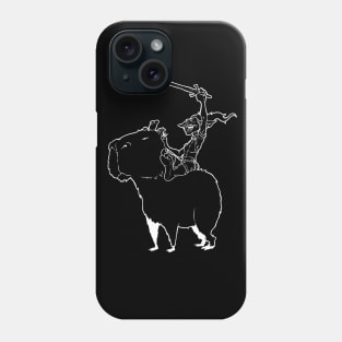 Goblin Riding Capybara (White Line) Phone Case