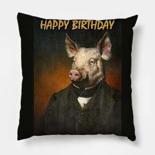 Happy Birthday Mr Pig Pillow