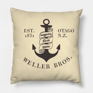 Weller Bros: Wellerman sea shanty logo (dark text) Pillow