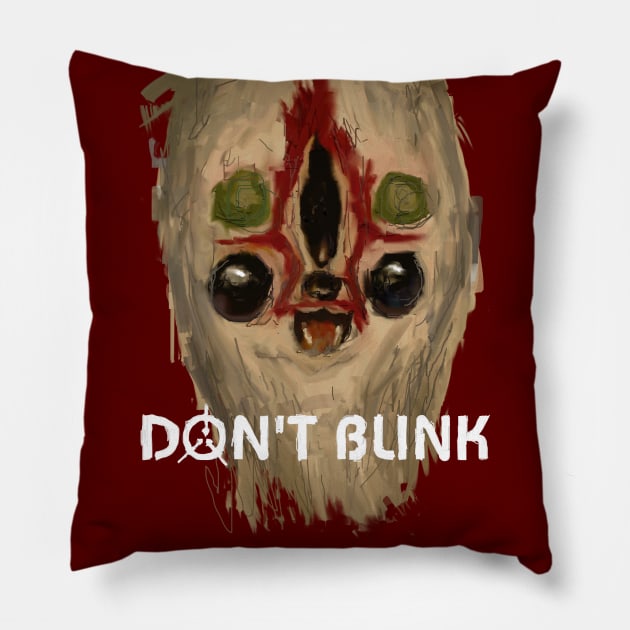 Don't Blink SCP-173 Pillow by figue