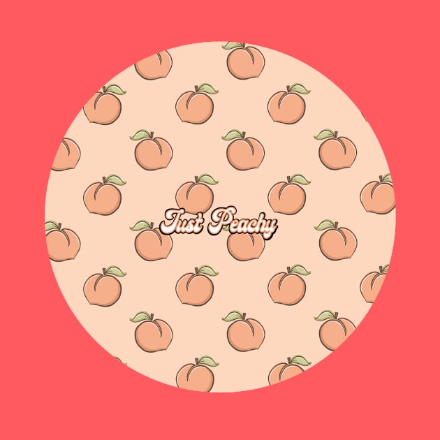 Just Peachy Cute Summer Pattern Repeat, Digital illustration by AlmightyClaire