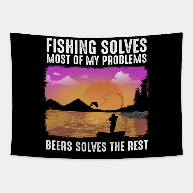 Fishing Solves Most Of My Problems Tapestry by biNutz