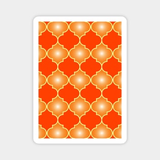 Orange Islamic Geometric - Orange Islamic Pattern - Orange Islamic Pattern Geometric Magnet