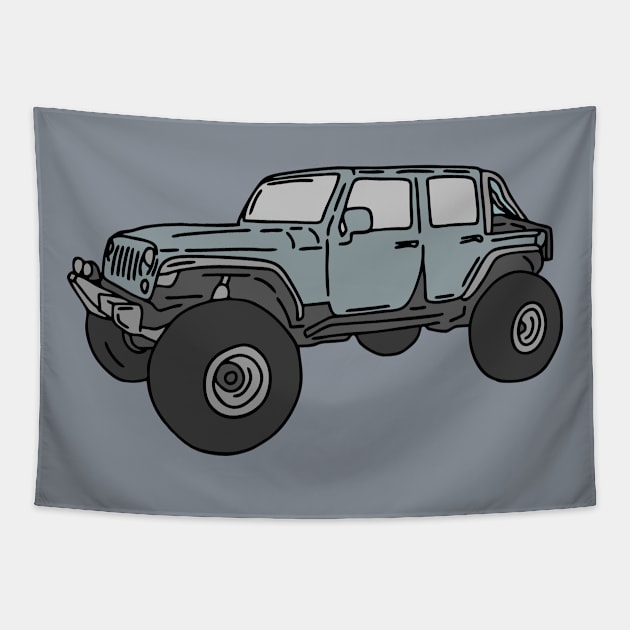 super adventure car Tapestry by fokaction