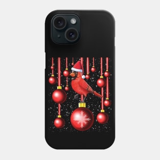 Red Cardinal bird merry Christmas Phone Case