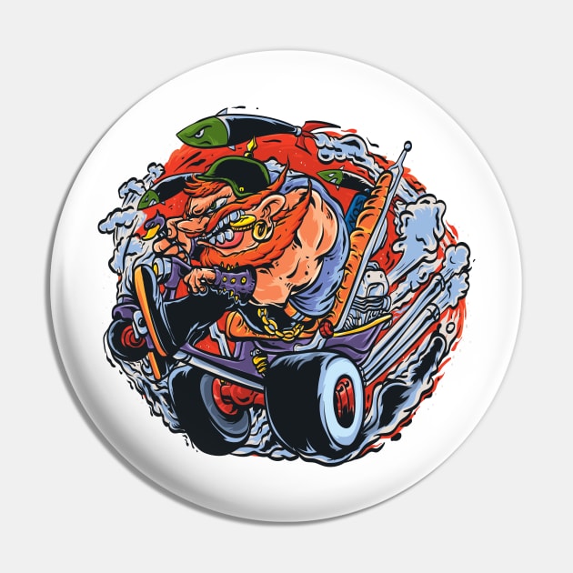 Unleash the Racket: Biker Rider Outlaw Apparel Pin by Wear Your Story