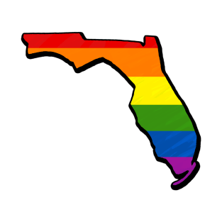 Rainbow Florida Outline T-Shirt