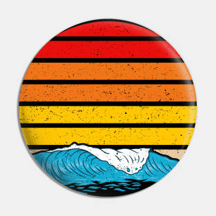 Retro Beach Sunset Pin