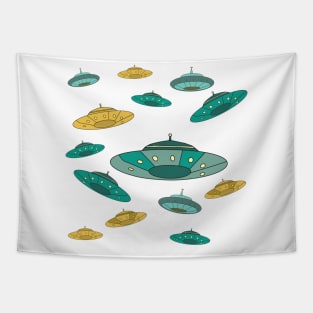 Colorful UFO Tapestry