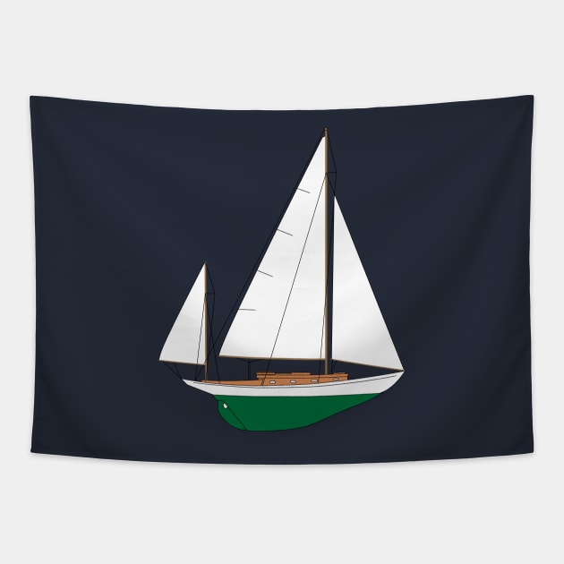 Concordia Yawl Sailboat Tapestry by CHBB