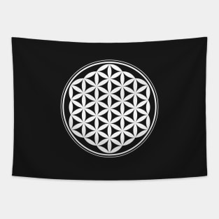 White Flower of life Tapestry