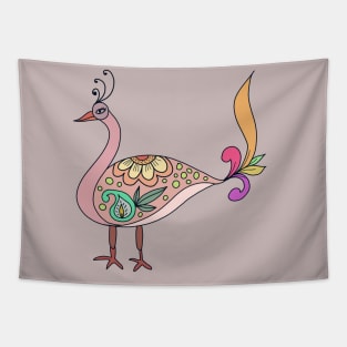 Madhubani Peacock pop art Tapestry