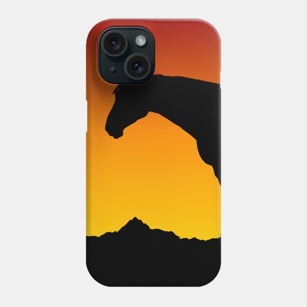 Sunset Horse Head Design - Horse Lover Gift - Equestrian  Mustang Wild Horse Clothes Phone Case by ballhard