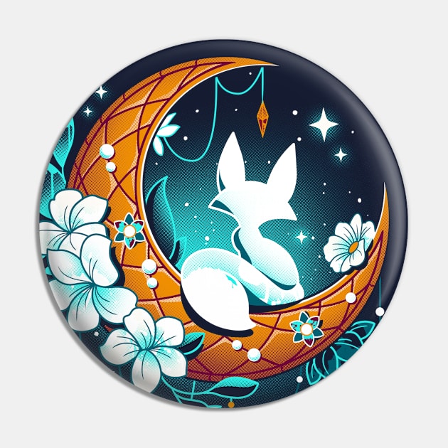 Moonlight Fox - Lunar Polar Fox Pin by Snouleaf