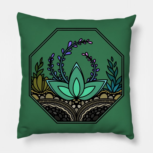 Succulent terrarium Pillow by maryallen138