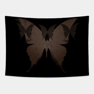 BUTTERFLY Red Gold, Retro Design, Ring Grid Tapestry