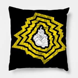 mexico city in yellow warning pattern wallpaper Pillow