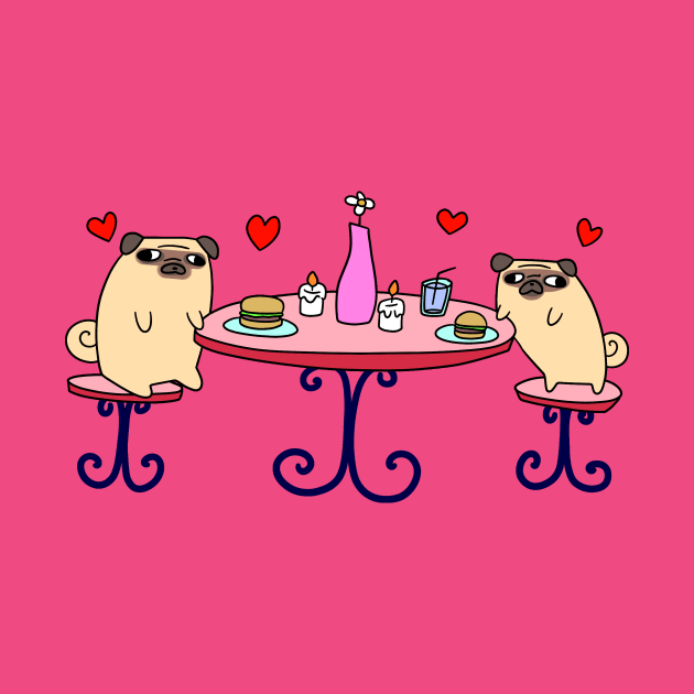 Pug Dinner Date by saradaboru