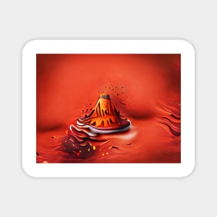 Brown Chocolate Volcano Illustration Art Magnet